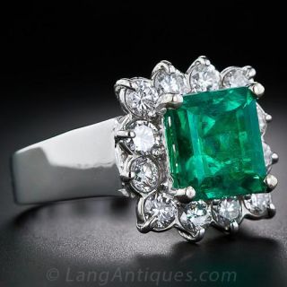 4.50 Carat Estate Emerald and Diamond Ring