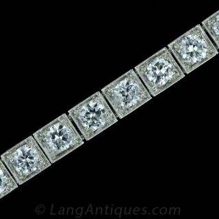 Classic Art Deco Diamond Link Bracelet Main View