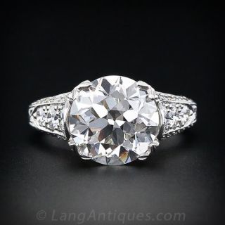 4.51 ct. Edwardian Style Diamond and Platinum Engagement Ring