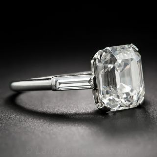 4.57 Carat Vintage Emerald-Cut Diamond Ring - GIA G-VS1