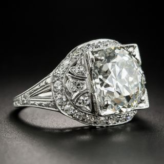 Art Deco 4.58 Carat European-Cut Diamond Ring - GIA N VS2