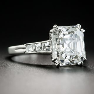 4.71 Carat Asscher-Cut Diamond Ring - GIA H VVS2