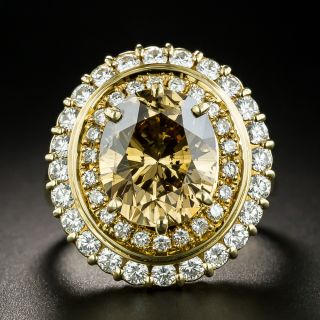 4.83 Carat Natural Brown Oval Diamond Ring - 1