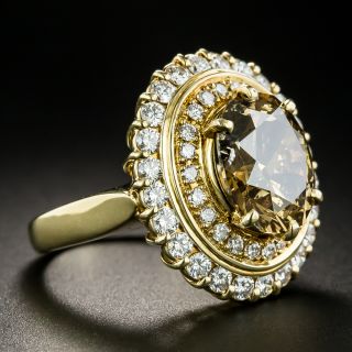4.83 Carat Natural Brown Oval Diamond Ring