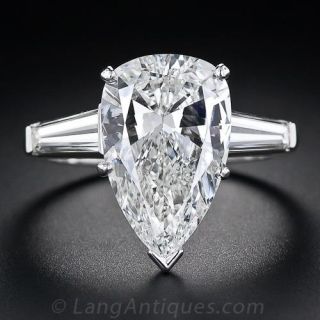 4.89 Carat Pear-Shaped Diamond Solitaire Ring