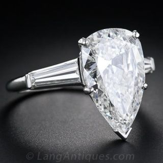 4.89 Carat Pear-Shaped Diamond Solitaire Ring