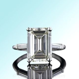 4.95 Carat Vintage Emerald Cut Diamond Solitaire