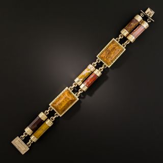 Victorian Scottish Agate Link Bracelet - 1