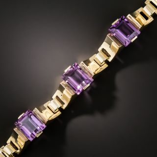 Retro Amethyst Link Bracelet - 2
