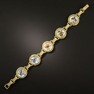 Victorian Reverse Intaglio Bird Bracelet - 2