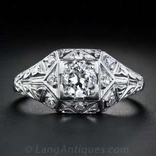 .40 Carat Art Deco Diamond Engagement Ring
