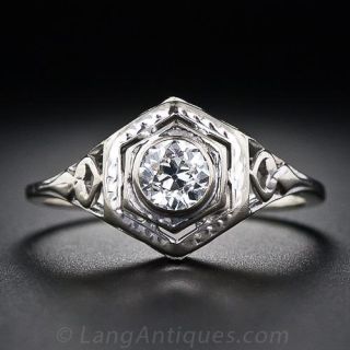 .40 Carat Art Deco Diamond Engagement Ring