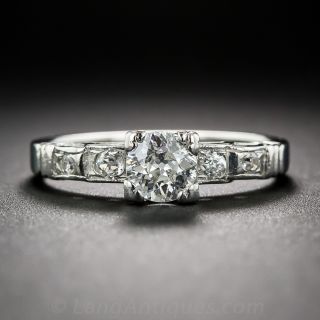 .40 Carat Art Deco Platinum and Diamond Engagement Ring
