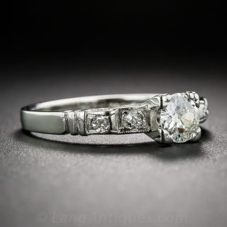 .40 Carat Art Deco Platinum and Diamond Engagement Ring