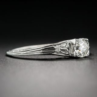 .40 Carat Diamond and Platinum Art Deco Solitaire Engagement Ring