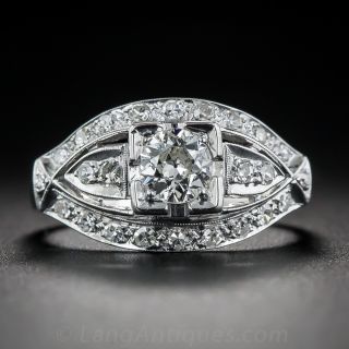 .40 Carat Diamond Art Deco Engagement Ring in Platinum 