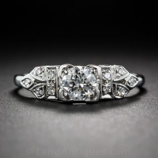 .40 Carat Diamond Art Deco Platinum Ring