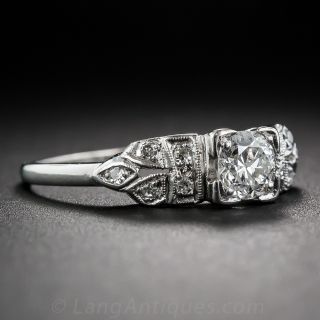 .40 Carat Diamond Art Deco Platinum Ring
