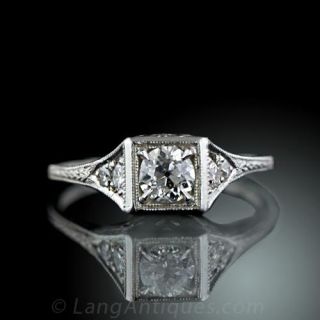 Art Deco Diamond Engagement Ring 