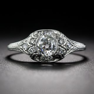 .40 Carat Diamond Edwardian Engagement Ring in Platinum