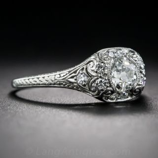 .40 Carat Diamond Edwardian Engagement Ring in Platinum