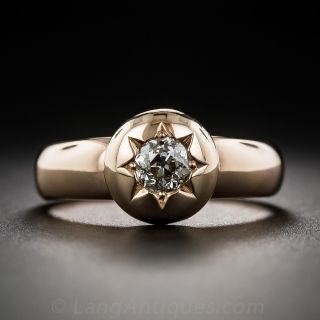 .40 Carat Diamond Victorian Rose Gold Solitaire Ring