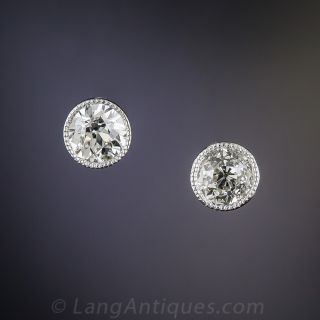 .40 Carat European-Cut Diamond Earrings - 2