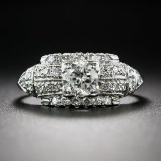 .40 Carat  Platinum and Diamond Late-Art Deco Engagement Ring
