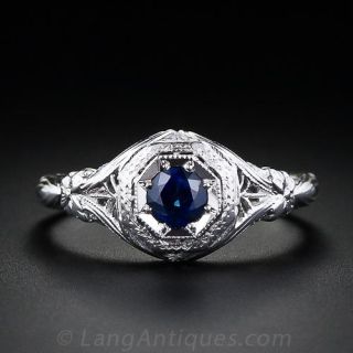 .40 Carat Sapphire Filigree Ring