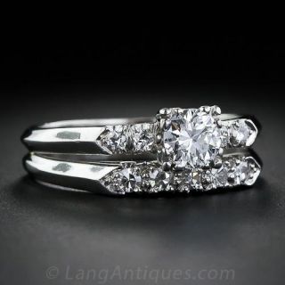 .40 Carat Vintage Diamond Wedding Set