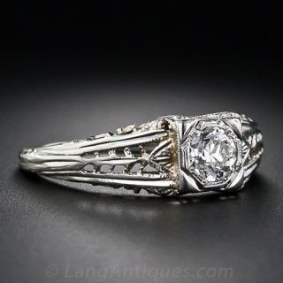 .40 Carat Vintage Filigree Diamond Engagement Ring