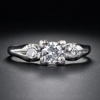 .40 Carat Vintage Platinum and Diamond Engagement Ring