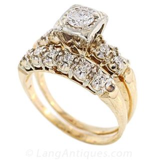 40s Diamond Wedding Set