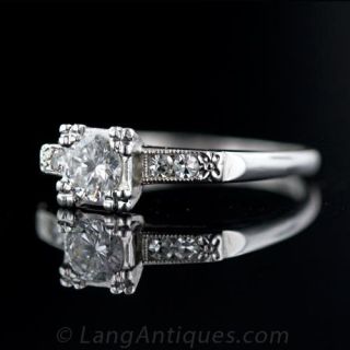 .41 carat 1950's Illusion-Set Diamond Solitaire Ring