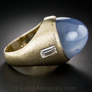 42.19 Carat Star Sapphire and Diamond Gent's Ring