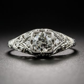 .42 Carat Diamond Platinum Art Deco Engagement Ring