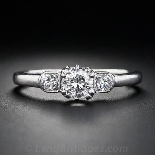 .42 Carat Platinum and Diamond Estate Engagement Ring