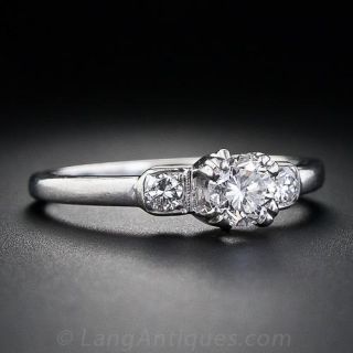 .42 Carat Platinum and Diamond Estate Engagement Ring