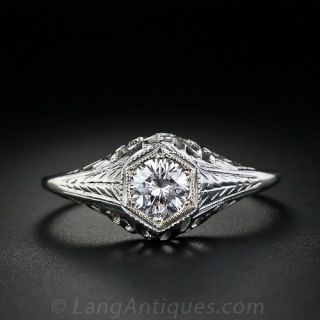 .43 Carat Filigree Diamond Engagement Ring