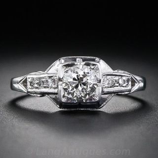 .45 Carat Art Deco Diamond Engagement Ring
