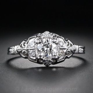 .45 Carat Art Deco Diamond Engagement Ring