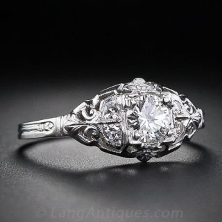 .45 Carat Art Deco Diamond Engagement Ring