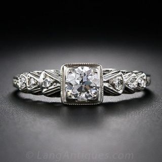 .45 Carat Art Deco Diamond Engagement Ring