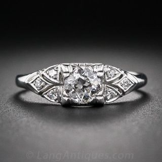 .45 Carat Art Deco Diamond Engagement Ring