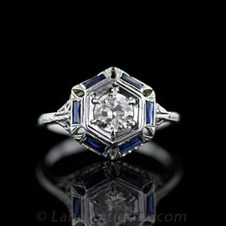 .45 Carat Art Deco Diamond Engagement Ring