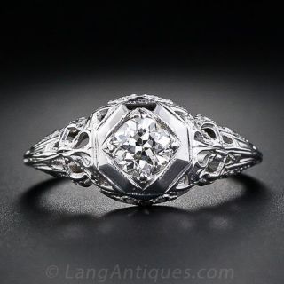 .45 Carat  Art Deco Diamond Solitaire