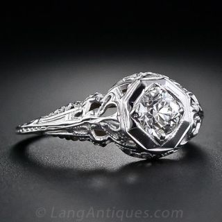 .45 Carat  Art Deco Diamond Solitaire