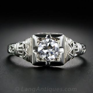 .45 Carat Art Deco Solitaire Diamond Ring
