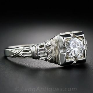 .45 Carat Art Deco Solitaire Diamond Ring