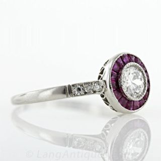 .45 Carat Art Deco Style Diamond and Ruby Ring